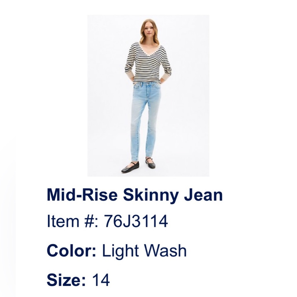 Women’s Tommy Hilfiger mid-rise light wash Skinny Jeans size 14